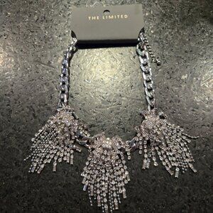 The Limited Statement Necklace with Cascading Rhinestone Fringe
